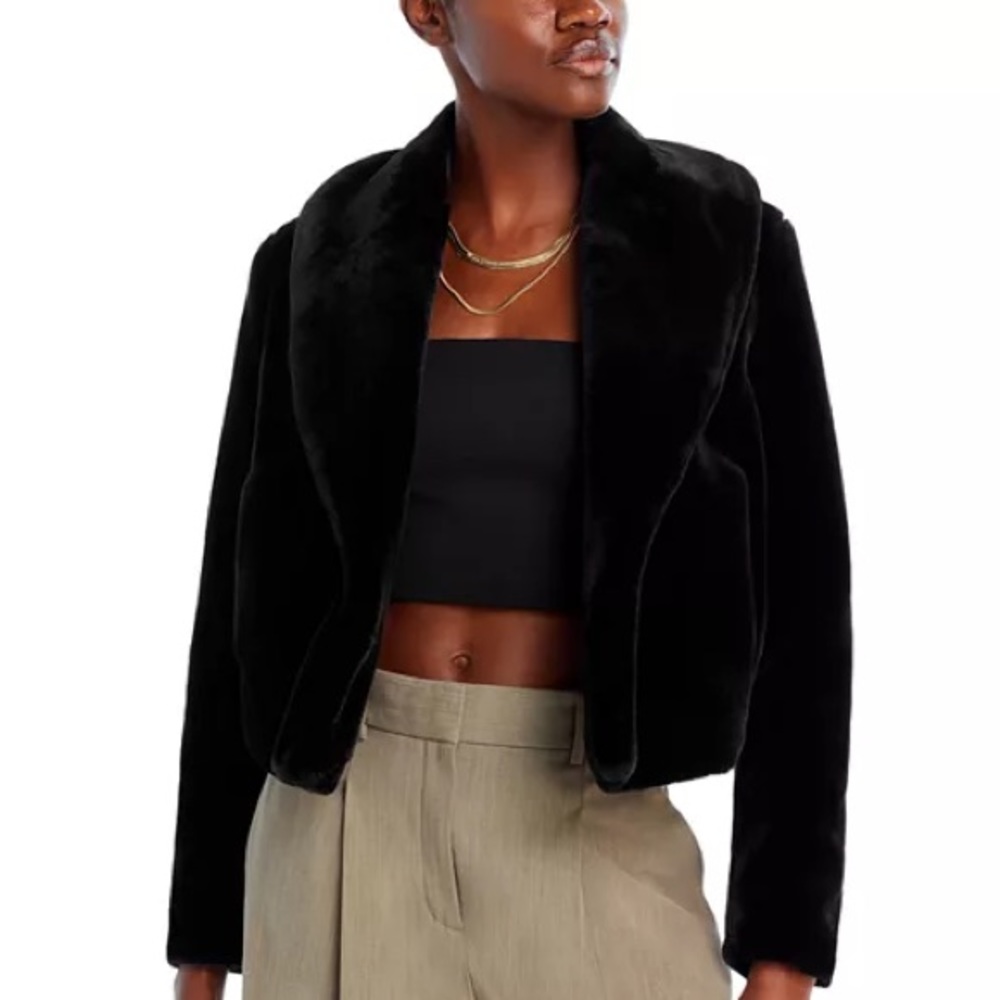 BLANKNYC Shawl Collar Faux Fur Jacket